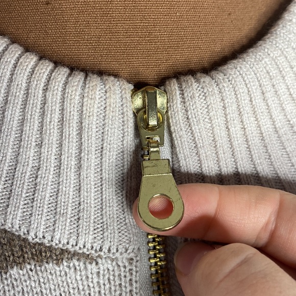 Varley Anthro Mayberry Zip wool blend longline cardigan in cobweb doe zebra sz S - Picture 9 of 15